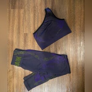 Gymshark WTFlex Seamless set size s one shoulder bra and leggings